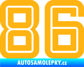 Samolepka Startovní číslo 86 typ 7 světle oranžová