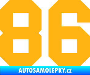 Samolepka Startovní číslo 86 světle oranžová
