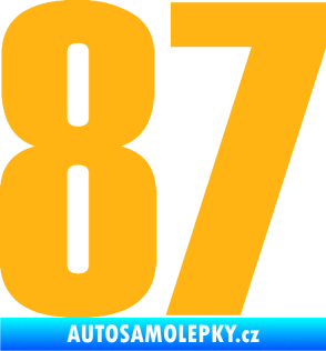 Samolepka Startovní číslo 87 typ 2       světle oranžová