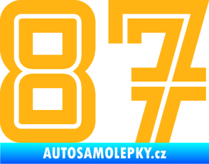Samolepka Startovní číslo 87 typ 7 světle oranžová