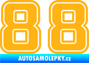 Samolepka Startovní číslo 88 typ 5 světle oranžová