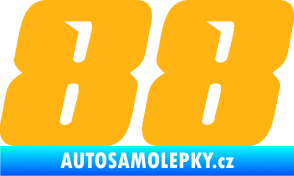 Samolepka Startovní číslo 88 typ 6 světle oranžová