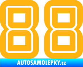 Samolepka Startovní číslo 88 typ 7 světle oranžová