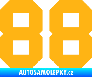 Samolepka Startovní číslo 88 světle oranžová