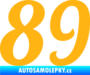 Samolepka Startovní číslo 89 typ 3  světle oranžová