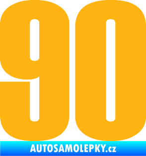 Samolepka Startovní číslo 90 typ 2          světle oranžová