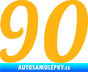 Samolepka Startovní číslo 90 typ 3   světle oranžová
