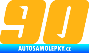 Samolepka Startovní číslo 90 typ 6 světle oranžová