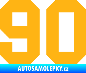 Samolepka Startovní číslo 90 světle oranžová