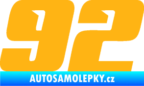 Samolepka Startovní číslo 92 typ 6 světle oranžová