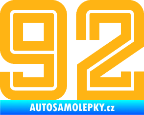 Samolepka Startovní číslo 92 typ 7 světle oranžová