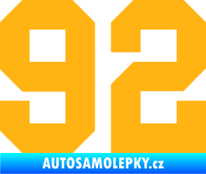 Samolepka Startovní číslo 92 světle oranžová