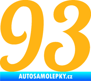 Samolepka Startovní číslo 93 typ 3   světle oranžová