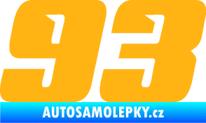 Samolepka Startovní číslo 93 typ 6 světle oranžová