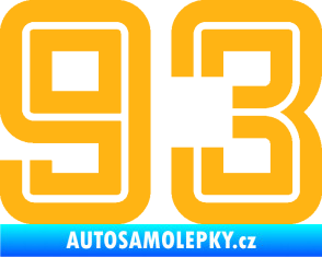Samolepka Startovní číslo 93 typ 7 světle oranžová