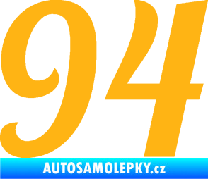 Samolepka Startovní číslo 94 typ 3    světle oranžová