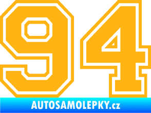 Samolepka Startovní číslo 94 typ 4 světle oranžová