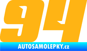 Samolepka Startovní číslo 94 typ 6 světle oranžová
