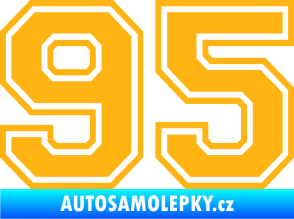 Samolepka Startovní číslo 95 typ 4 světle oranžová
