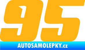 Samolepka Startovní číslo 95 typ 6 světle oranžová