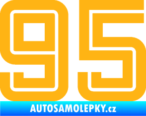 Samolepka Startovní číslo 95 typ 7 světle oranžová