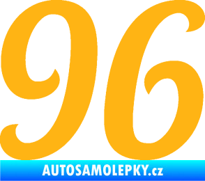 Samolepka Startovní číslo 96 typ 3    světle oranžová