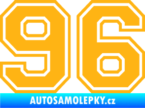 Samolepka Startovní číslo 96 typ 4 světle oranžová