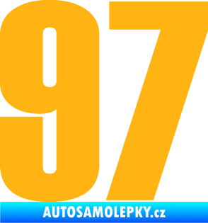 Samolepka Startovní číslo 97 typ 2 světle oranžová
