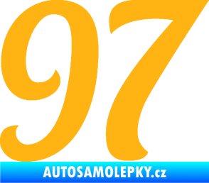 Samolepka Startovní číslo 97 typ 3   světle oranžová
