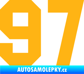 Samolepka Startovní číslo 97 světle oranžová
