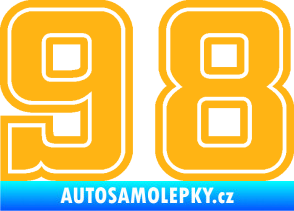 Samolepka Startovní číslo 98 typ 5 světle oranžová