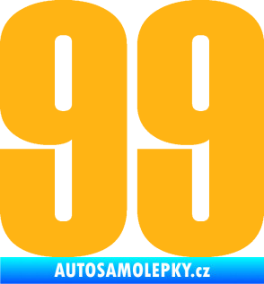 Samolepka Startovní číslo 99 typ 2      světle oranžová