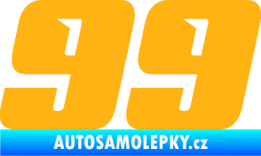 Samolepka Startovní číslo 99 typ 6 světle oranžová