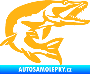 Samolepka Štika 001 pravá světle oranžová
