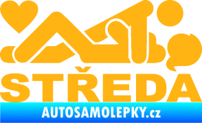 Samolepka Středa nápis světle oranžová