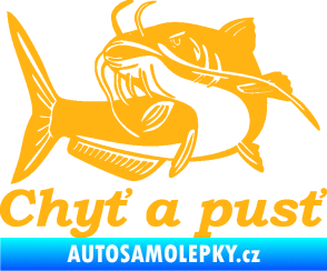 Samolepka Sumec 002 chyť a pusť levá světle oranžová