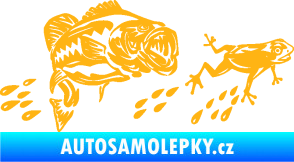 Samolepka Sumec 005 levá se žábou světle oranžová