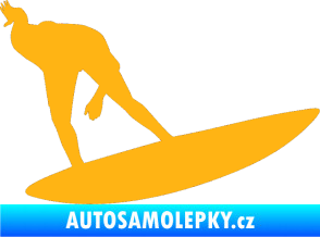 Samolepka Surfař 001 pravá světle oranžová