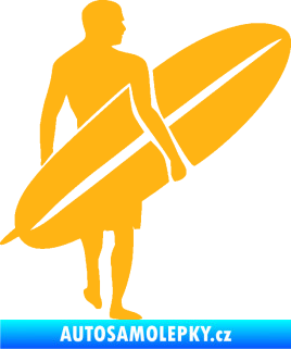 Samolepka Surfař 004 pravá světle oranžová
