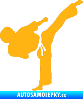 Samolepka Taekwondo 001 pravá světle oranžová