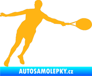 Samolepka Tenista 009 pravá světle oranžová