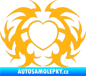Samolepka Tetování 121 srdce světle oranžová