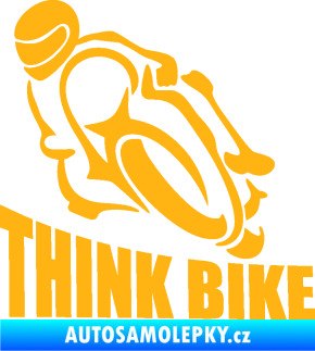 Samolepka Think bike 001 motorkář světle oranžová