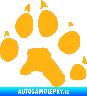 Samolepka Tlapka 003 pravá světle oranžová