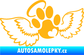 Samolepka Tlapka 010 andělíček levá světle oranžová