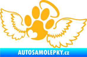 Samolepka Tlapka 010 andělíček pravá světle oranžová
