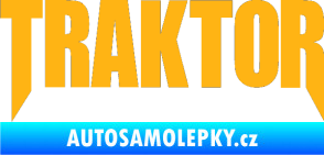 Samolepka Traktor - music světle oranžová