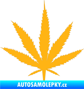 Samolepka Travka 001 lístek marihuany světle oranžová