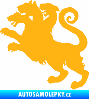 Samolepka Trojhlavý pes kerberos 002 levá světle oranžová