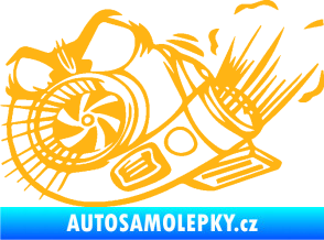 Samolepka Turbo 003 levá angry světle oranžová